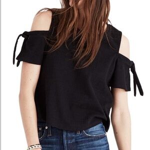 Madewell Skylark Black Open Shoulder Top Sz L
